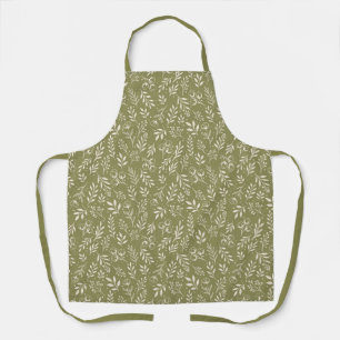 Tablier Motif botanique Olive Green - Apron