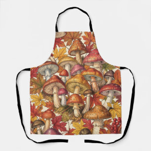 Tablier Motif botanique vintage de forêt de champignons d'