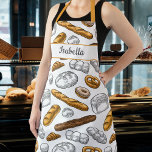 Tablier Motif Bread Baker Personnalisé Avec Texte Personna<br><div class="desc">Un tablier amusant avec un motif de différentes sortes de pain. Ajoutez un nom ou un texte personnalisé à personnaliser. Parfait pour tous ceux qui aiment la cuisson ou la cuisine.</div>