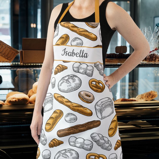 Tablier Motif Bread Baker Personnalisé Avec Texte Personna (Créateur téléchargé)