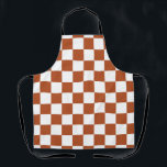 Tablier Motif Brown blanc À damiers chèque<br><div class="desc">Vérification Brown et blanche À damiers conception Motif Carré géométrique</div>