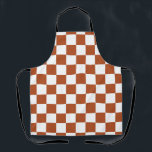 Tablier Motif Brown blanc À damiers chèque<br><div class="desc">Vérification Brown et blanche À damiers conception Motif Carré géométrique</div>