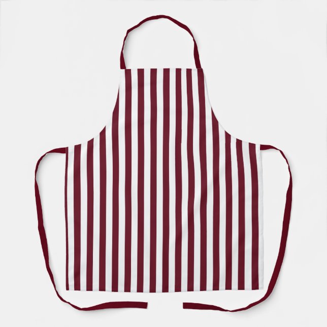 Tablier Motif Burgundy et White Stripes (Recto)