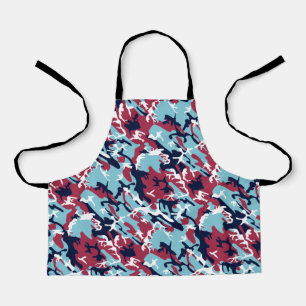 Tablier Motif Camo - Bleu blanc bleu marine