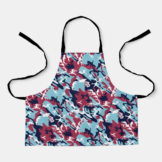 Tablier Motif Camo - Bleu blanc bleu marine (Recto)