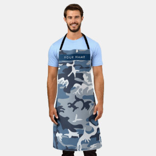 Tablier Motif camouflage neige hivernale bleue Personnalis