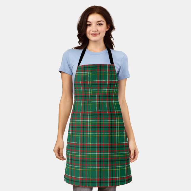 Tablier Motif carreau de Noël vert-23914 (Porté)