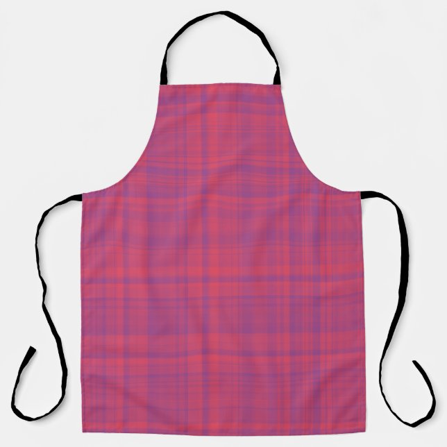 Tablier Motif carreaux rouge violet (Recto)