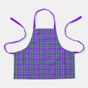 Tablier Motif carreaux vert et violet