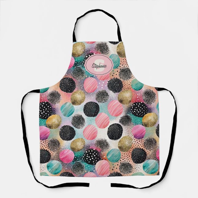 Tablier Motif Cercle Abstrait - avec Parties scintillant e (Recto)
