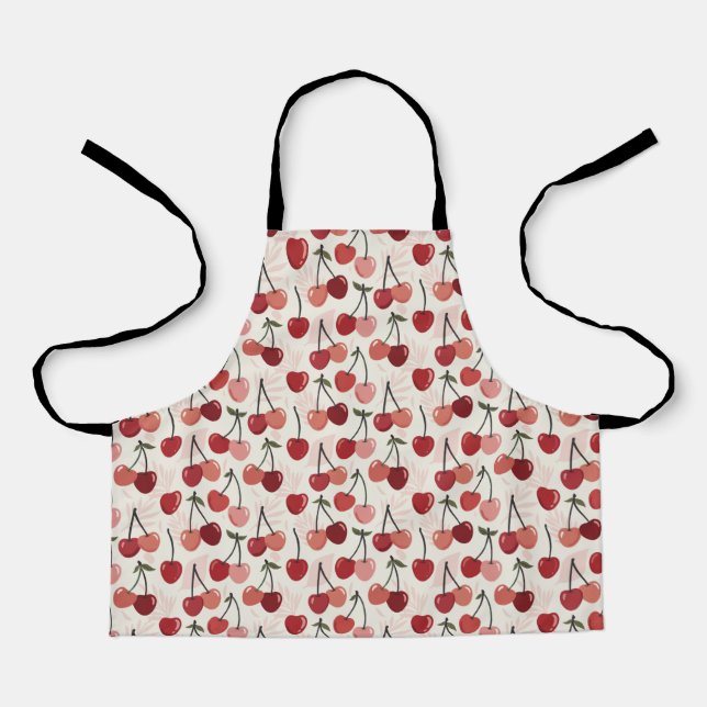 Tablier Motif Cerise Moderne (Recto)