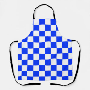 Tablier Motif chèque À damiers blanc bleu