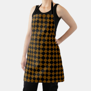 Tablier Motif chevron noir et marron, style unique