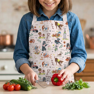 Tablier Motif Chiens Mignons Enfants Cuisine Artisanat
