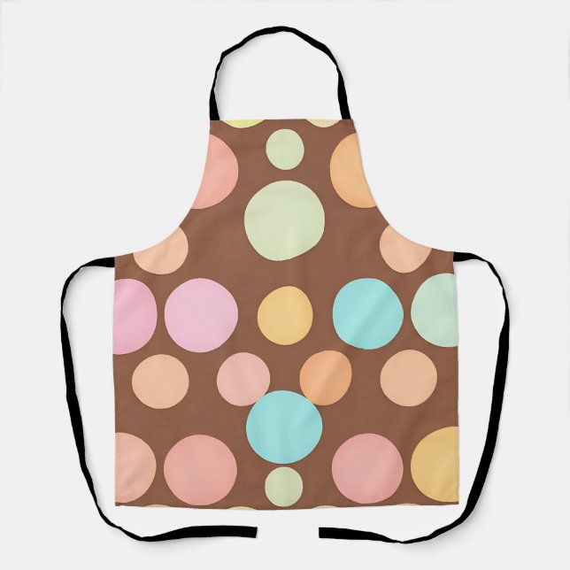 Tablier Motif Chocolat Pastel à Points (Recto)