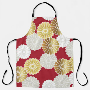 Tablier Motif chrysanthème sans couture dans le tra japona