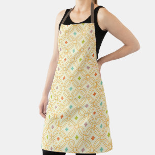 Tablier Motif circulaire à verrouillage géométrique rétro