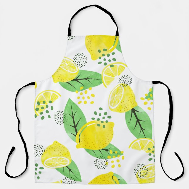 Tablier Motif citron sans aquarelle avec fruits et  (Recto)