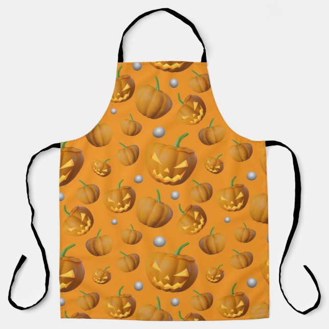 Tablier Motif Citrouille éffrayant 3D Jack O'Lantern Apron (Recto)