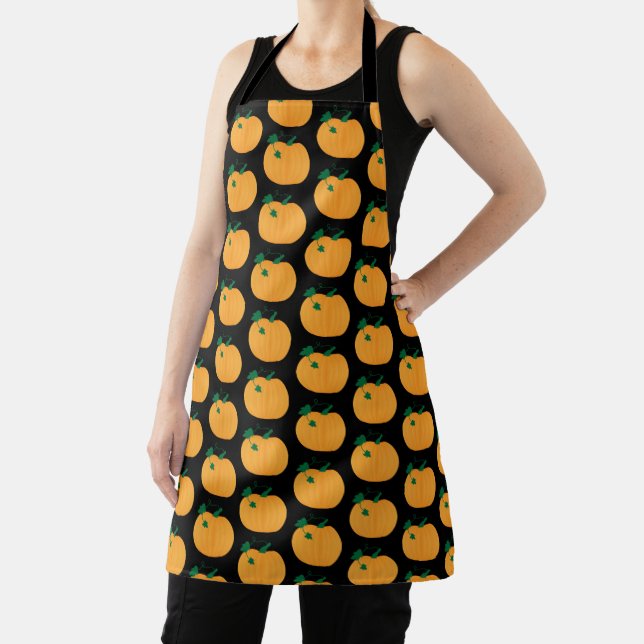 Tablier Motif Citrouilles d'Automne Noir (Insitu)