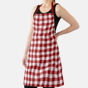 Tablier Motif classique de En vichy blanc rouge blanc