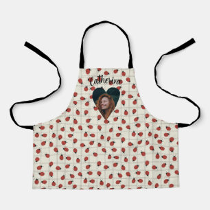 Tablier Motif coccinelle Photo personnalisée & nom sur bla