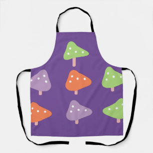 Tablier Motif coloré champignon rétro