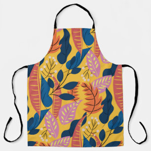 Tablier Motif coloré clair avec feuilles tropicaux, ber
