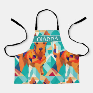 Tablier Motif coloré géométrique Airedale Terrier