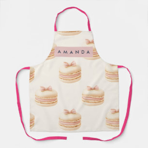Tablier Motif Coquette de Macarons Pastel Personnalisés