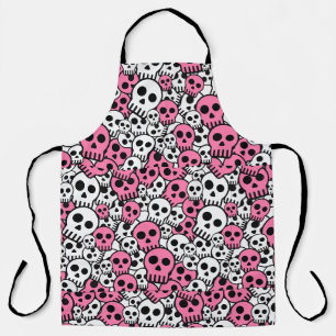 Tablier Motif crâne gothique rose Imprimer