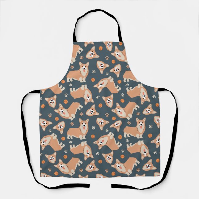 Tablier Motif Cute Corgi (Recto)