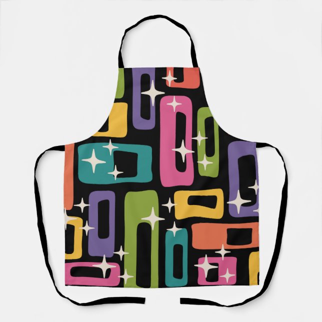Tablier Motif d'âge atomique Abstrait MCM rétro (Recto)