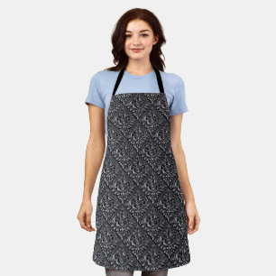 Tablier Motif Damas Arrière - plan noir-23961