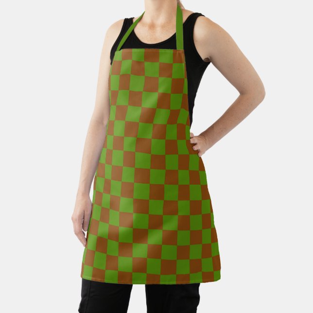 Tablier Motif damier pomme caramel (Insitu)