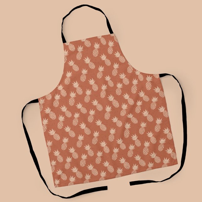 Tablier Motif d'ananas tropique Terracotta & Peach (Terracotta Pineapple Pattern Apron )