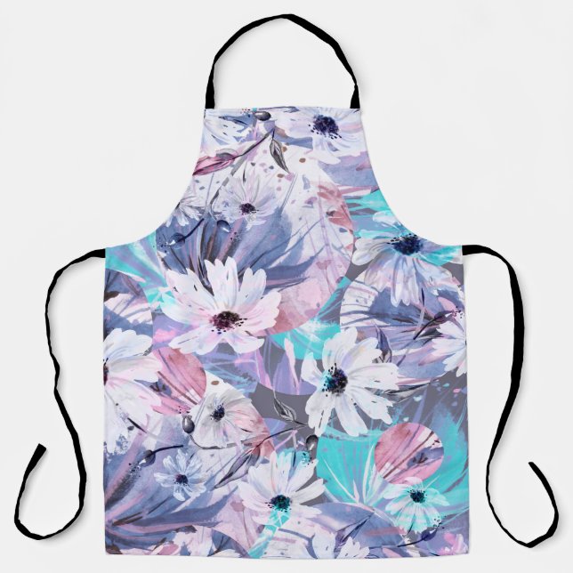 Tablier Motif d'aquarelle créatif et transparent des plant (Recto)
