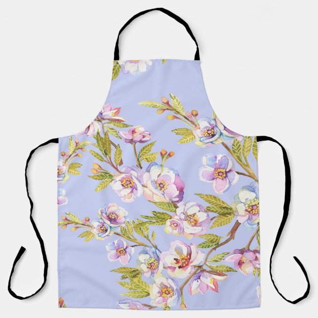 Tablier Motif d'aquarelle Flower Pomme Cherry (Recto)