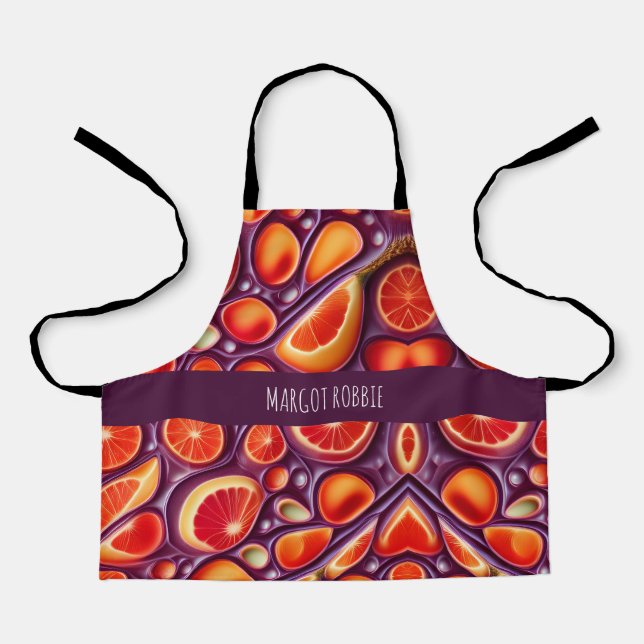 Tablier Motif d'aquarelle Gin Tonic Citrus (Recto)