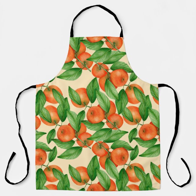 Tablier Motif d'aquarelle Tangerine (Recto)