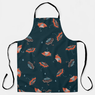 Tablier Motif d'aquarelle transparente avec parapluie amus