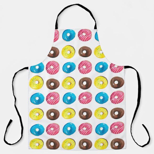 Tablier Motif d'aquarelle transparente avec petits beignet (Recto)