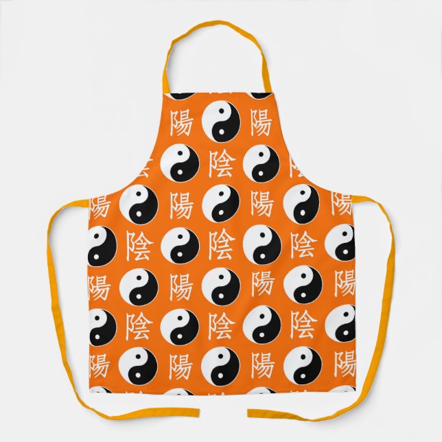 Tablier Motif d'Arrière - plan orange du Yinyang (Recto)