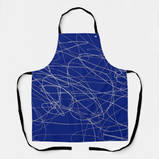 Tablier motif d'art bleu abstrait Apron