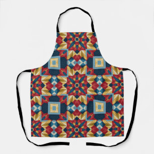 Tablier motif d'art de bloc de patchwork géométrique vinta