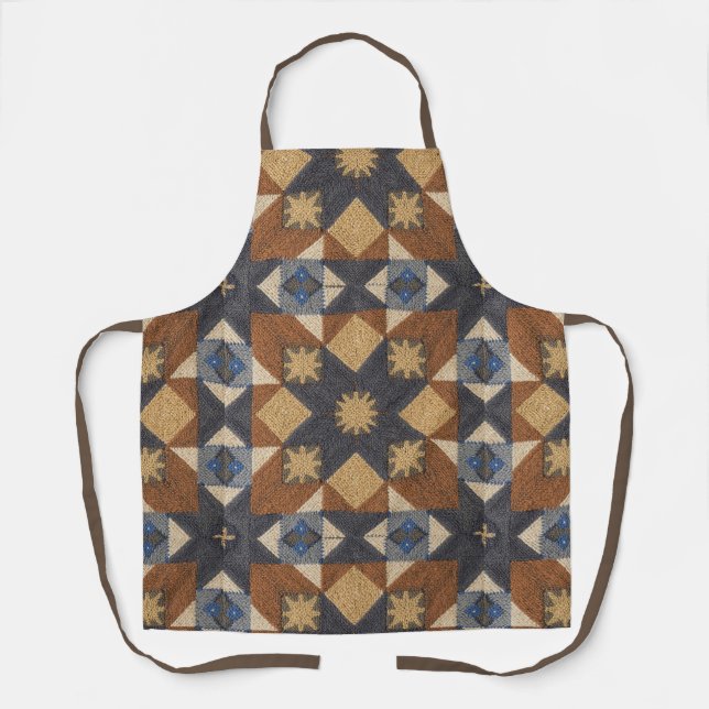 Tablier motif d'art de bloc de patchwork géométrique vinta (Recto)