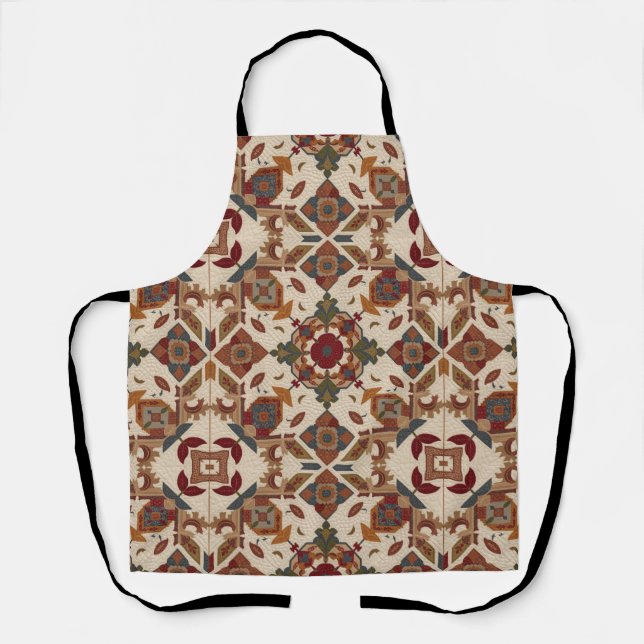Tablier motif d'art de bloc de patchwork géométrique vinta (Recto)
