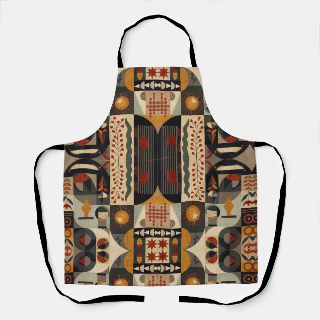 Tablier motif d'art de bloc de patchwork géométrique vinta (Recto)