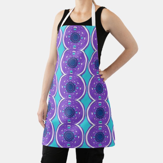 Tablier Motif d'art fractal à café violet (Insitu)