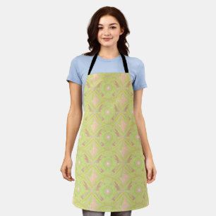 Tablier Motif d'art fractal vert agrume